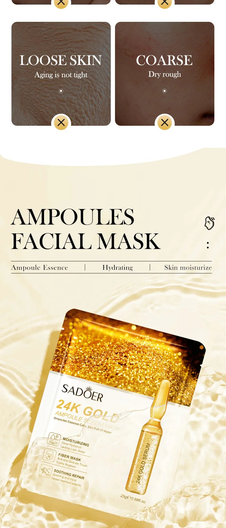 SADOER 24K Gold Face Mask